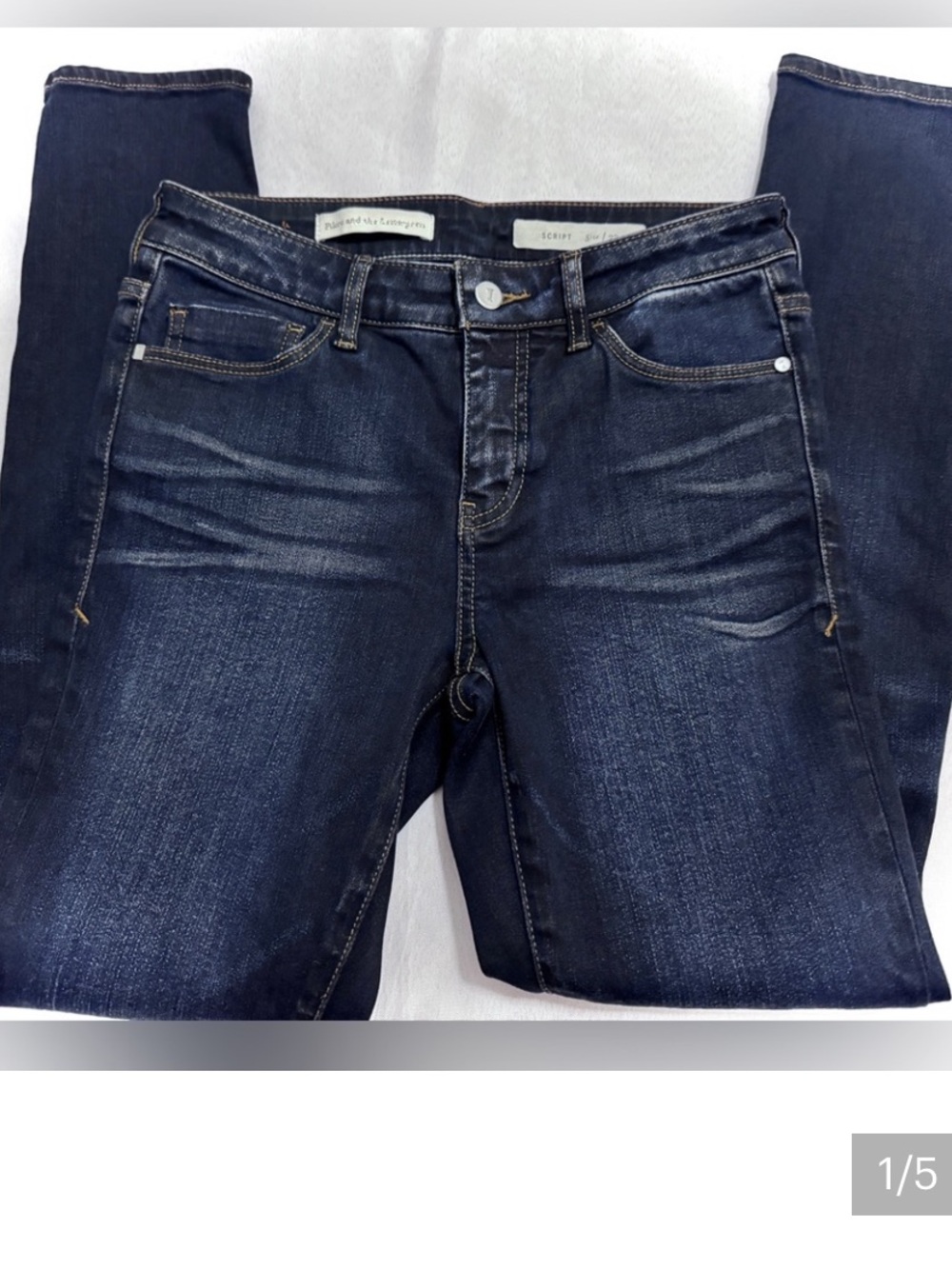 Anthropologie Pilcro Script Dark Wash Stretch Jeans